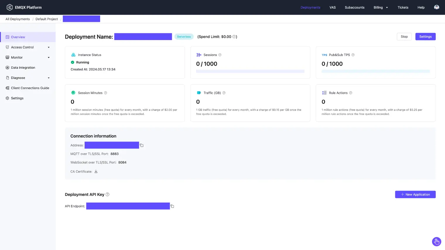 Deploying EMQX Serverless