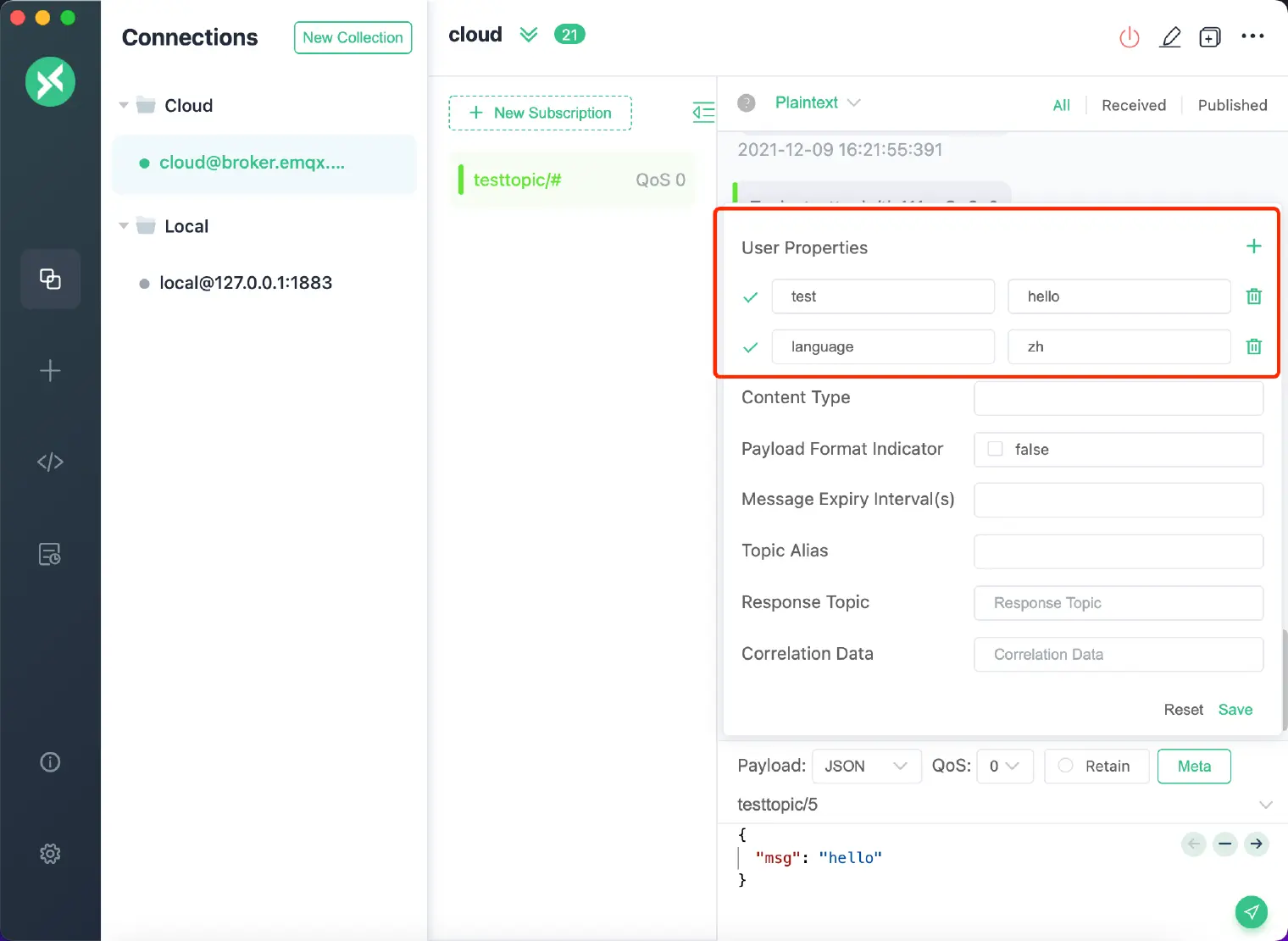 mqtt user property