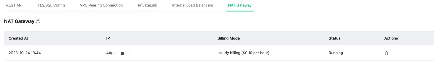 Enable NAT Gateway