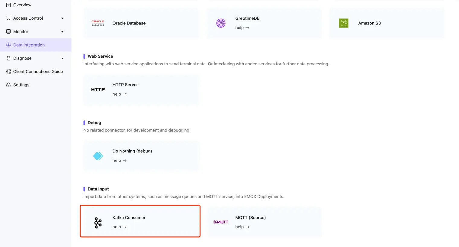 Create a Data Input Connector