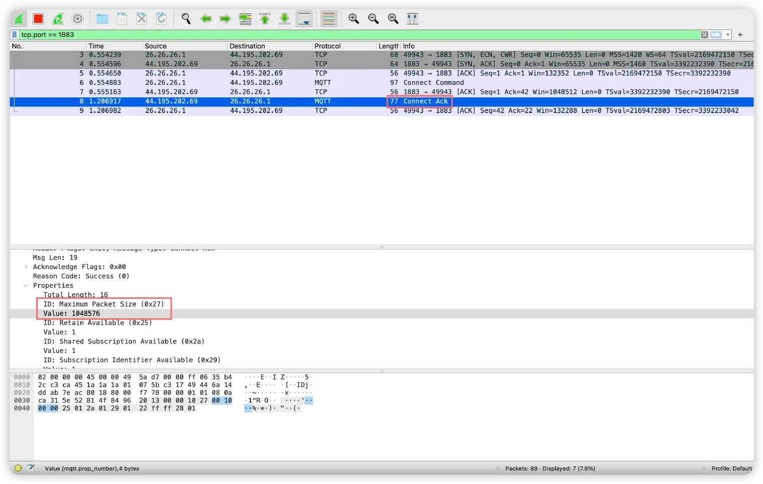 Wireshark packet capture tool