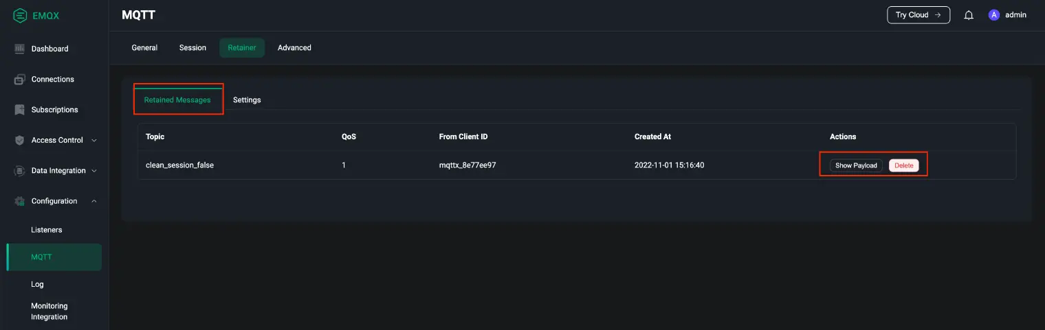 MQTT Retained Messages in EMQX