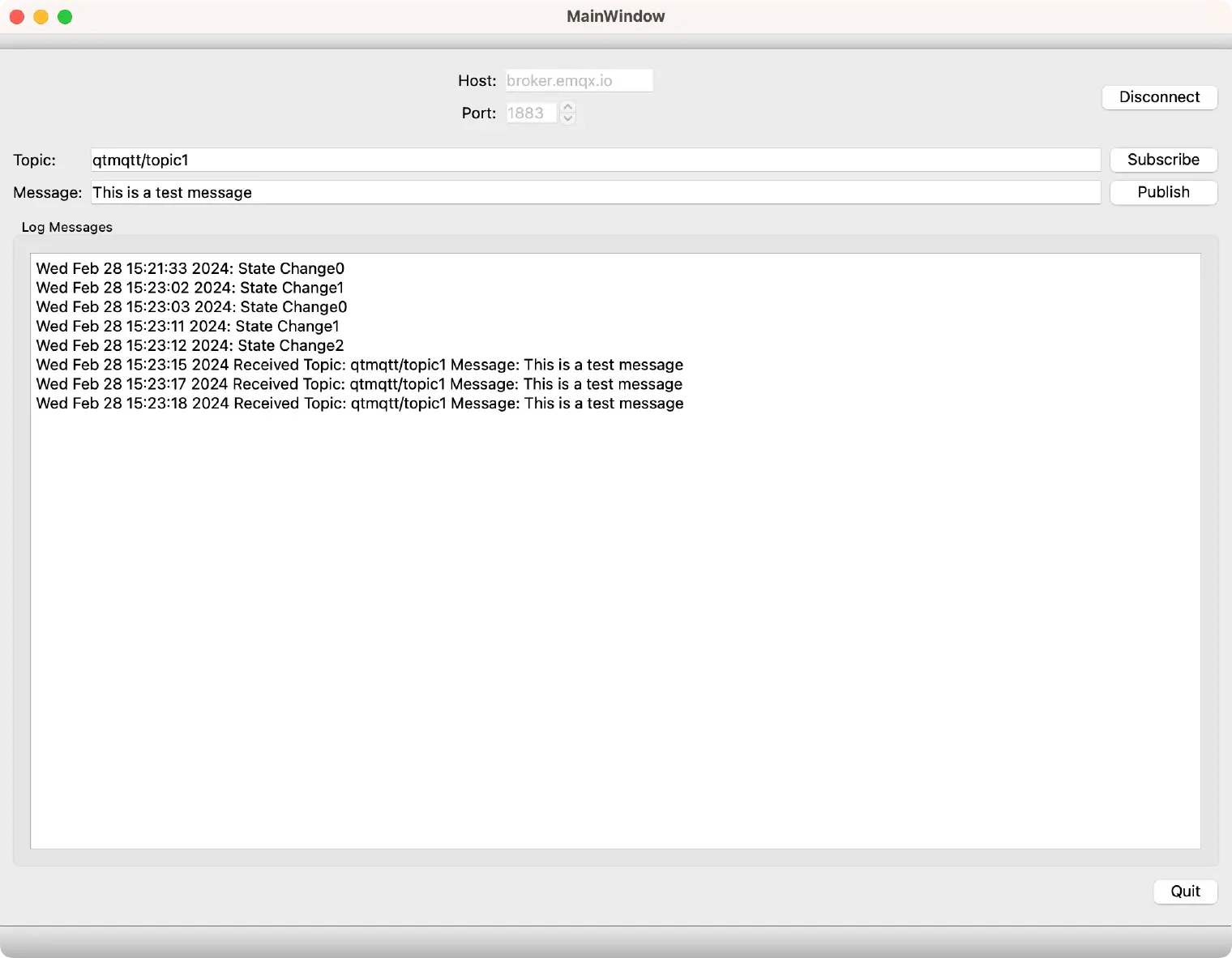 MQTT client is running successfully