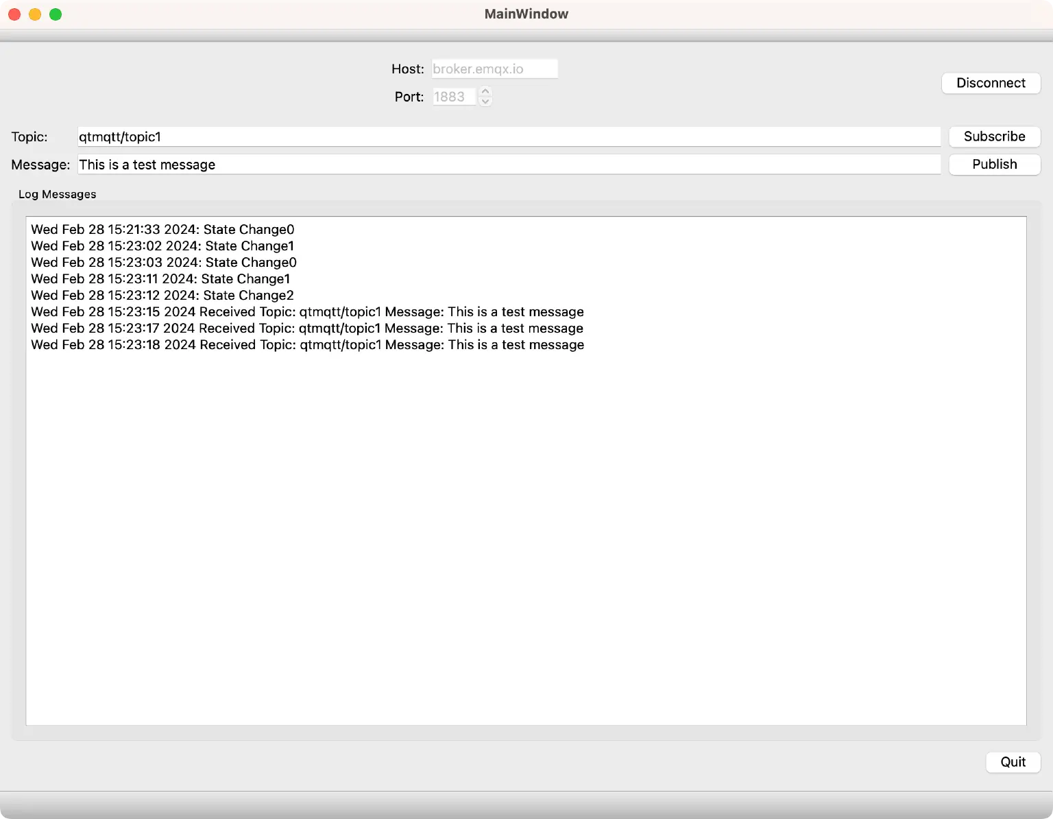 MQTT client is running successfully