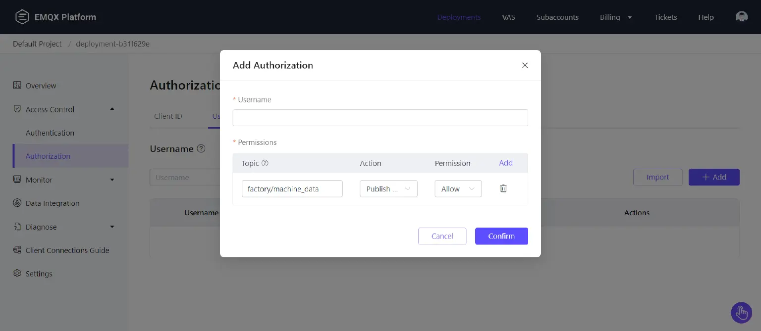 Add authorization details