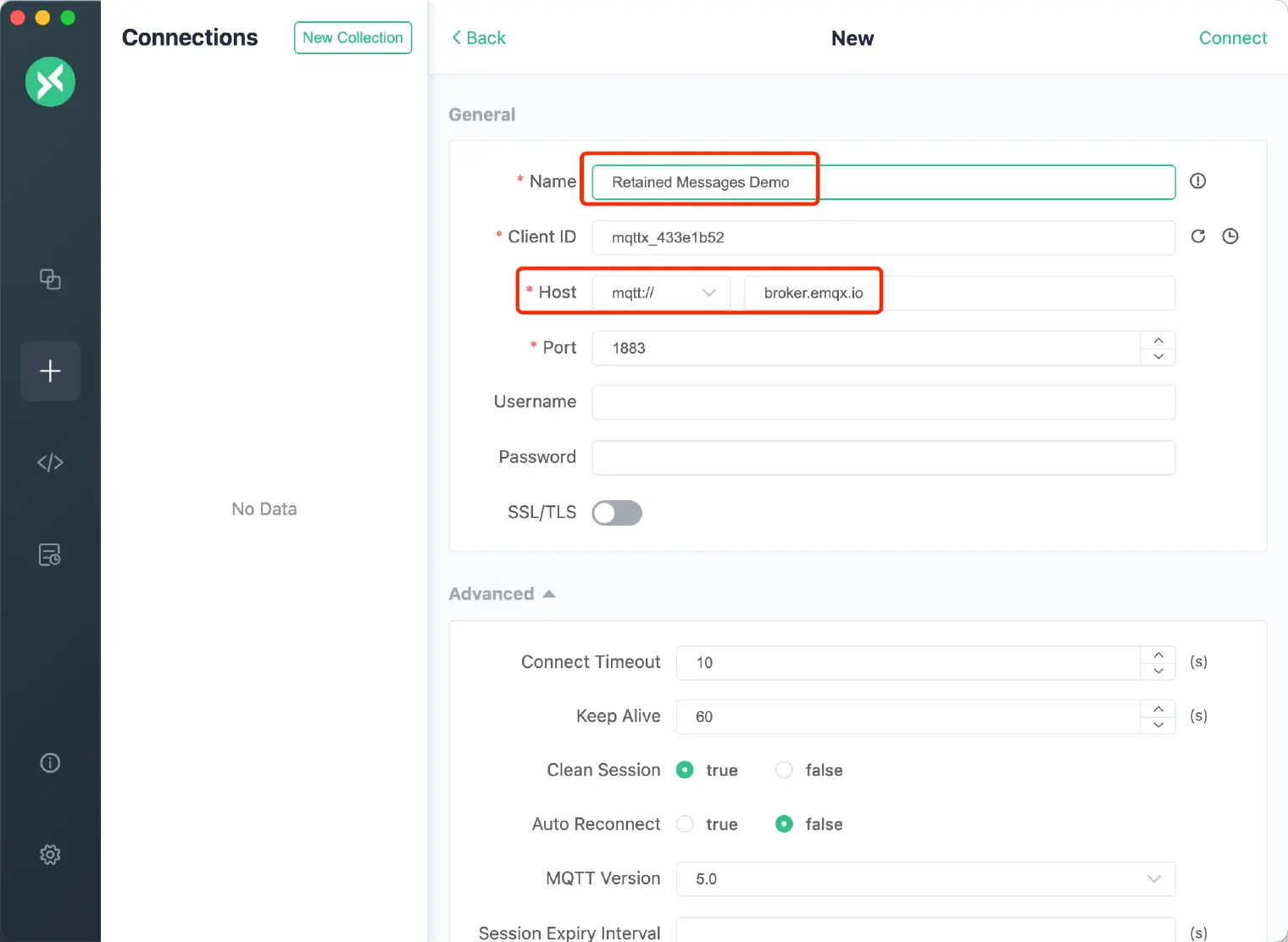 Create an MQTT connection