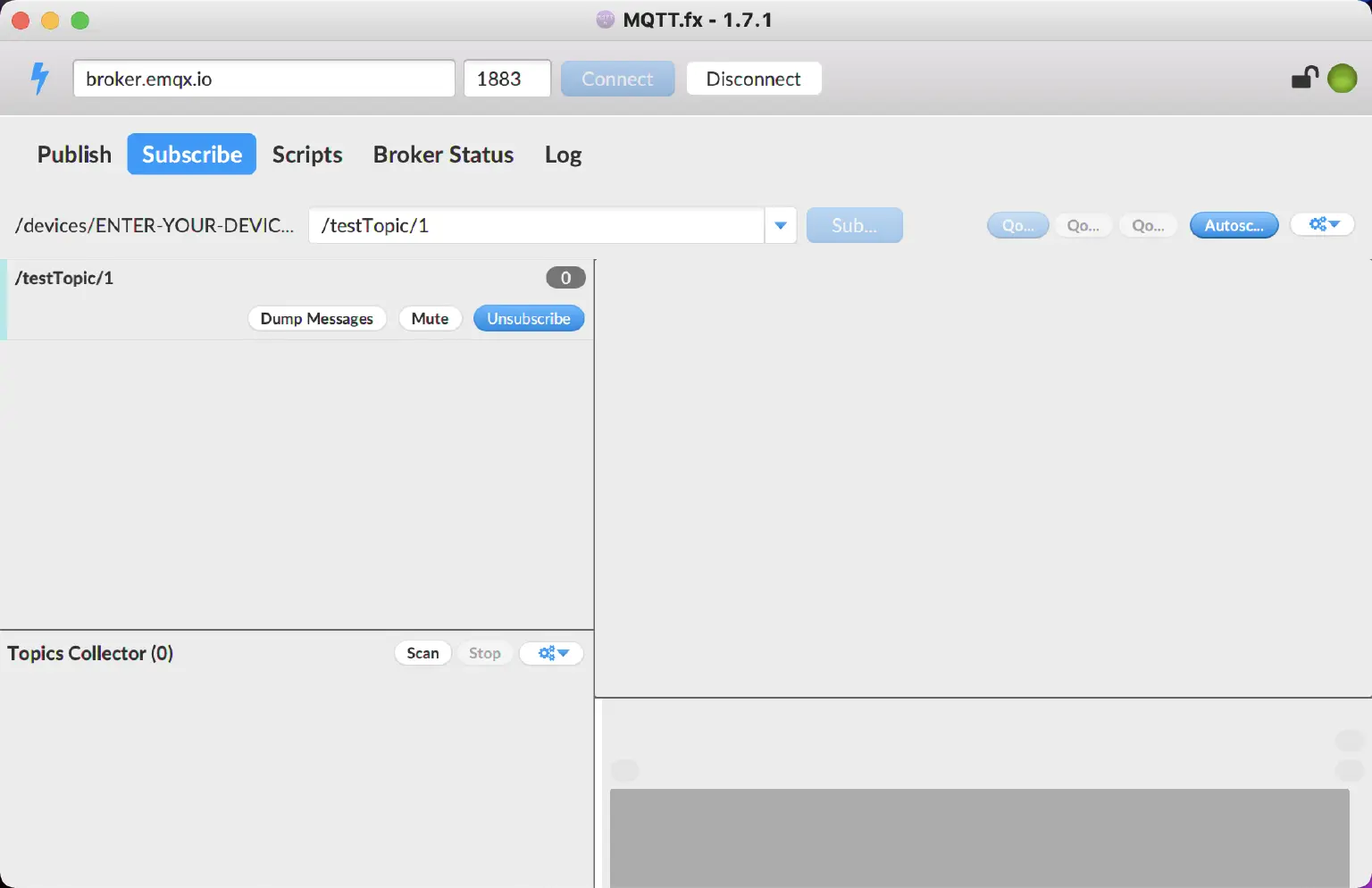 MQTT.fx 主题订阅