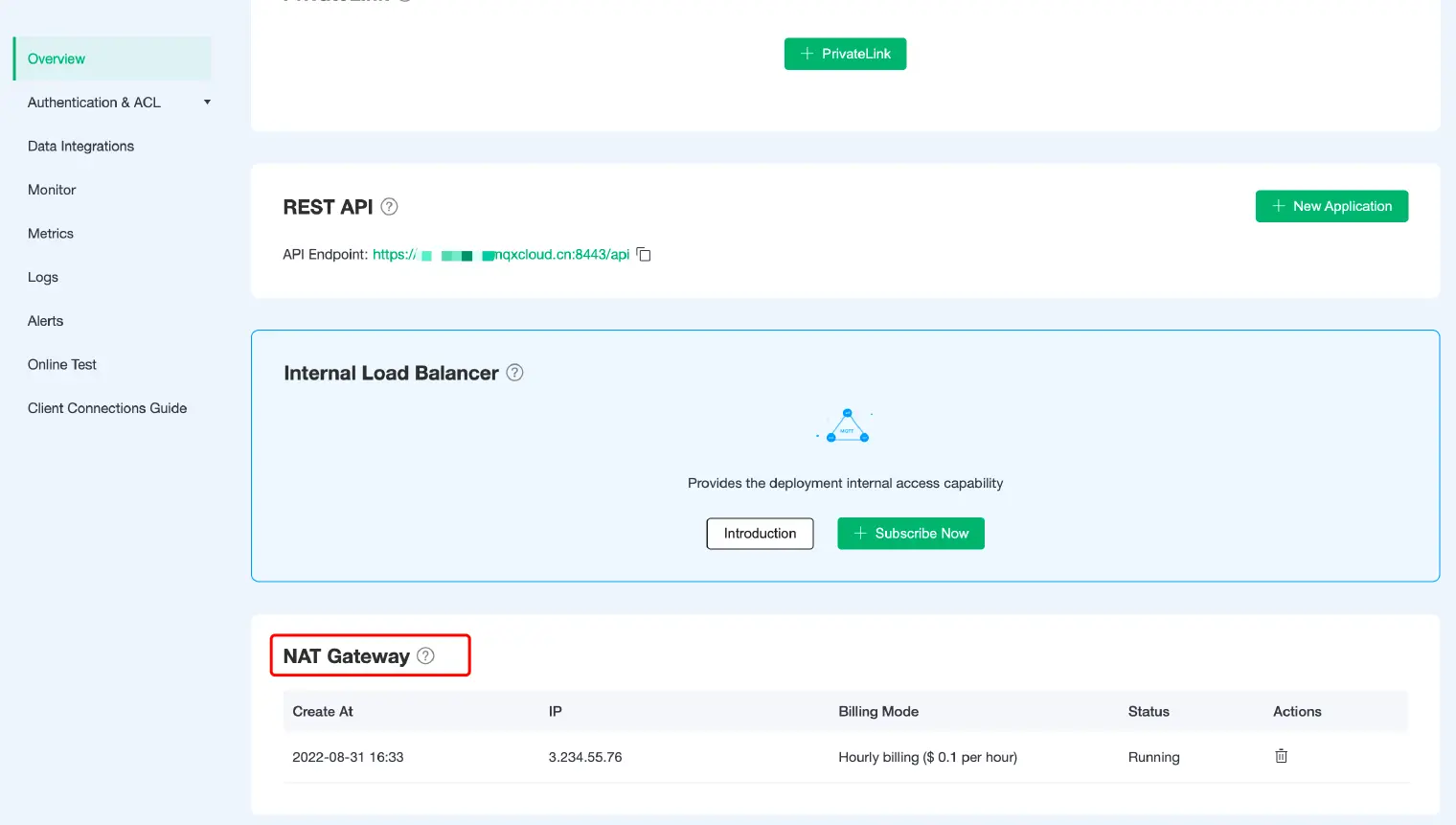 Enable NAT Gateway