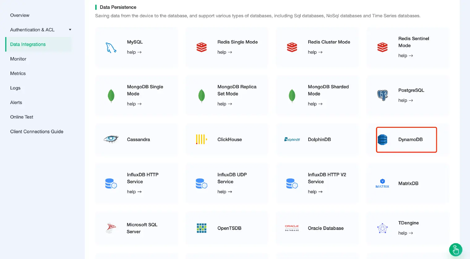 Go to the Data Integrations page