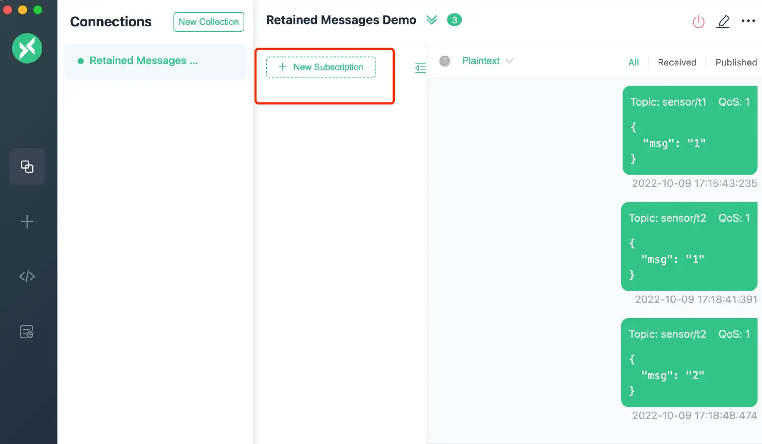 订阅 MQTT 主题 1