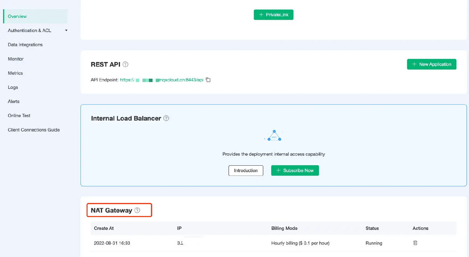 Enable NAT Gateway