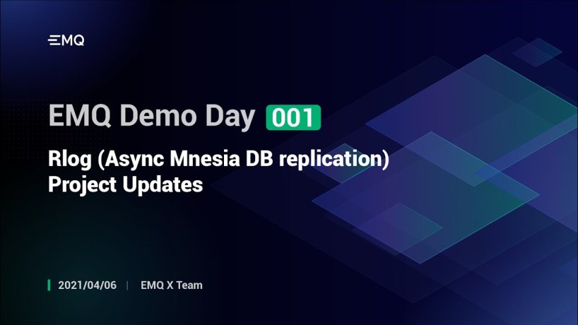 Rlog (Async Mnesia DB replication) project updates