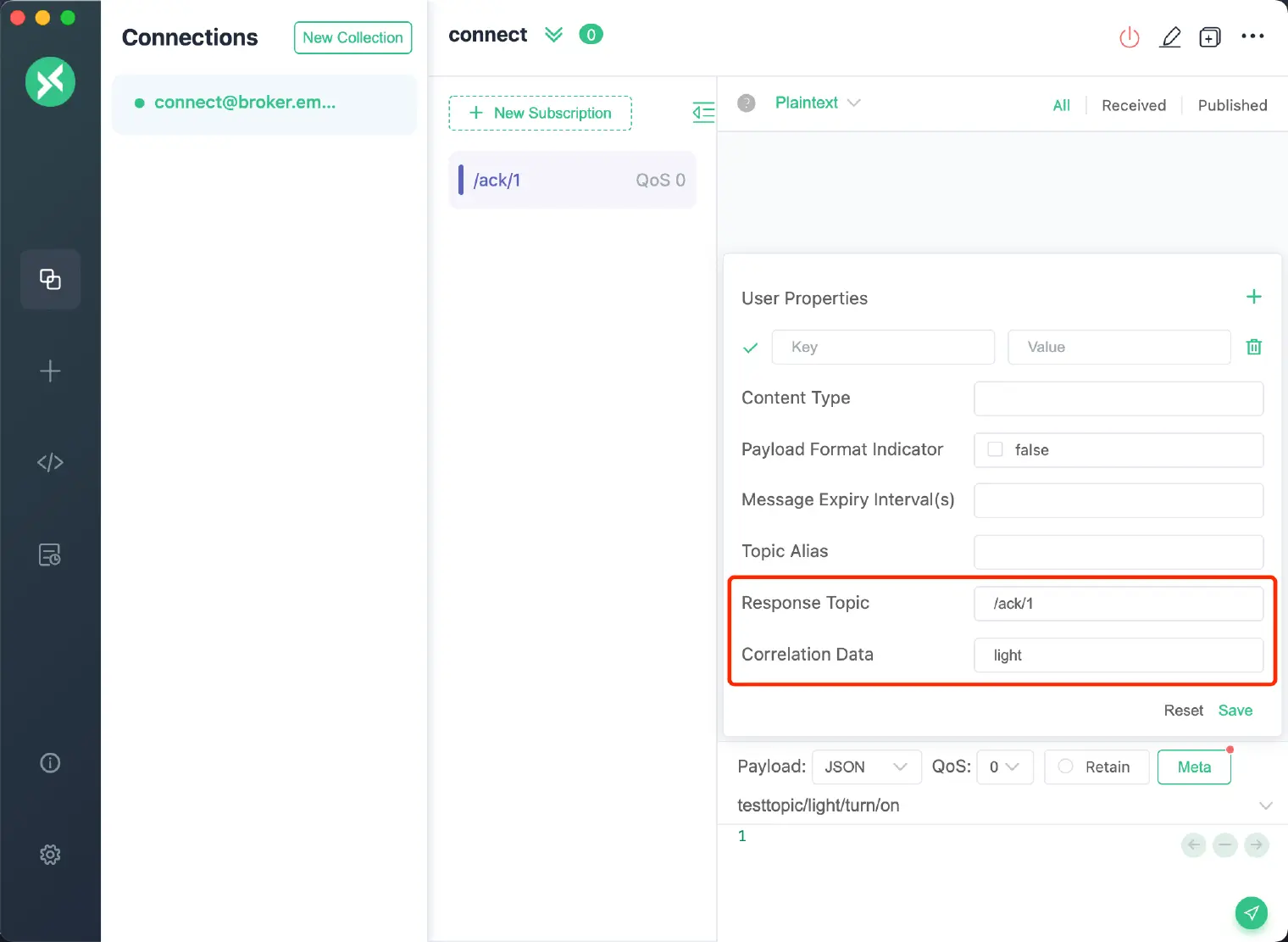 MQTT Response Topic