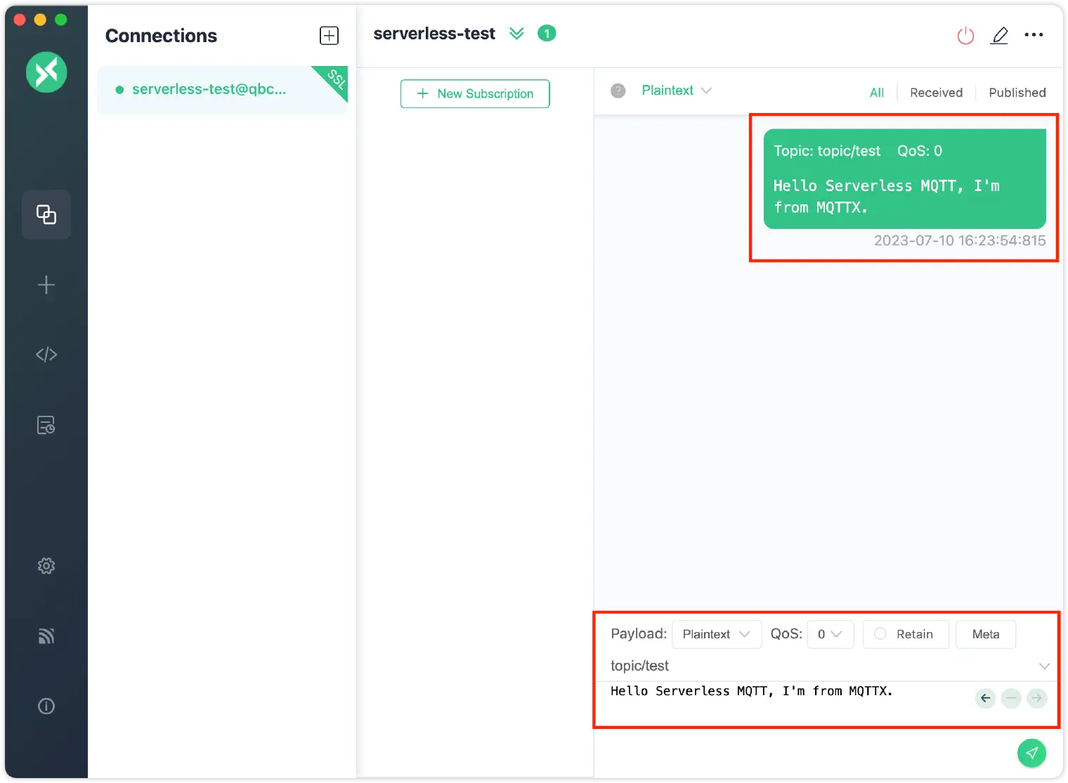 Publish MQTT messages