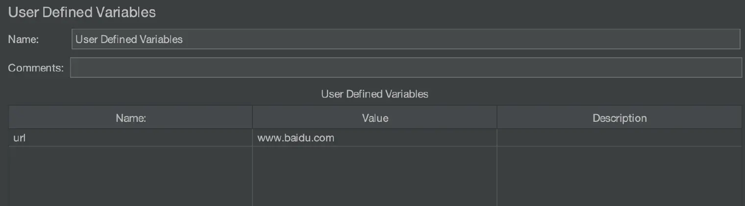 JMeter User Defined Variables