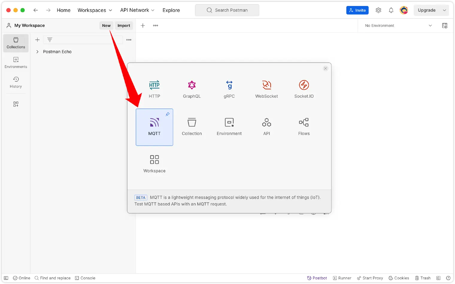 Create a new MQTT request