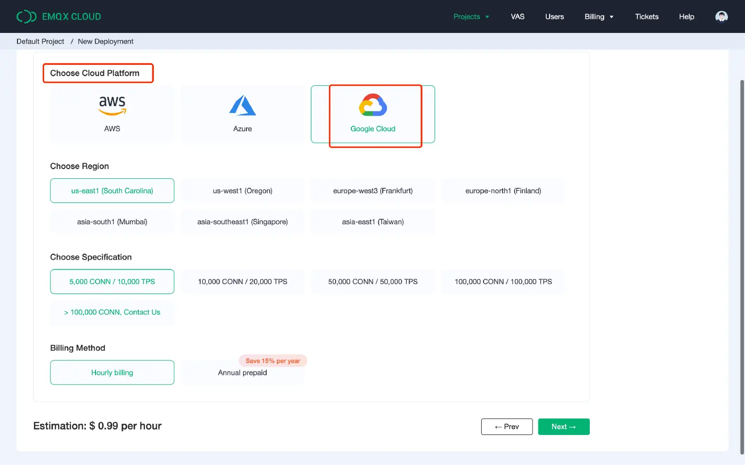 Create a GCP deployment