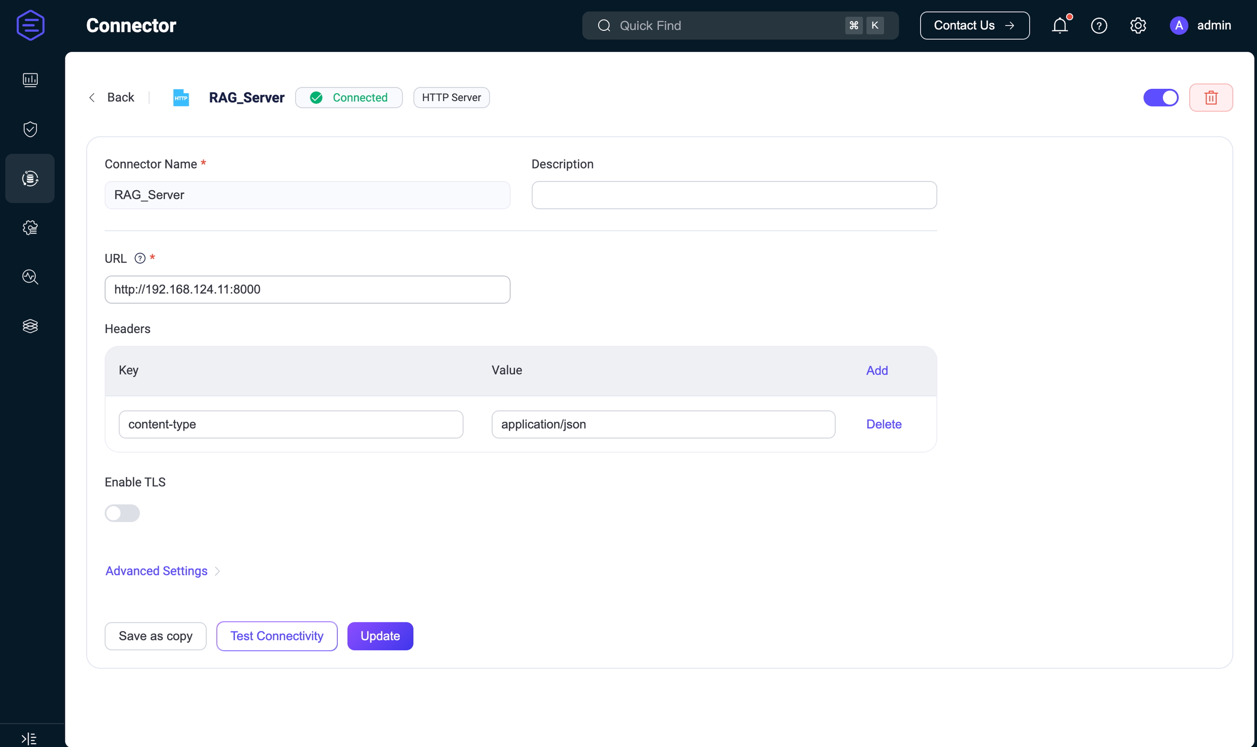 Create an HTTP connector