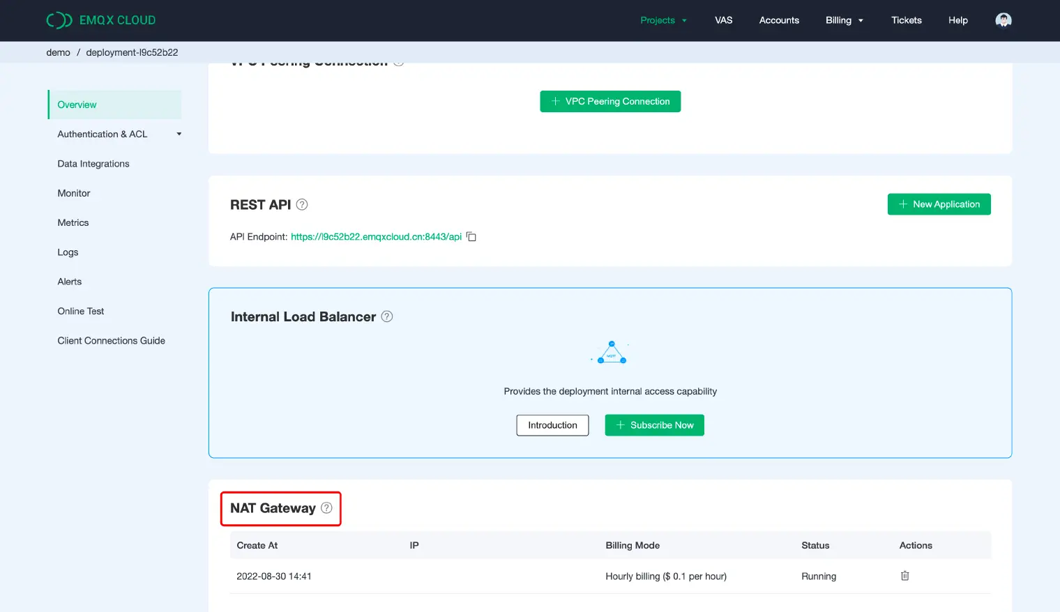 Enable NAT Gateway