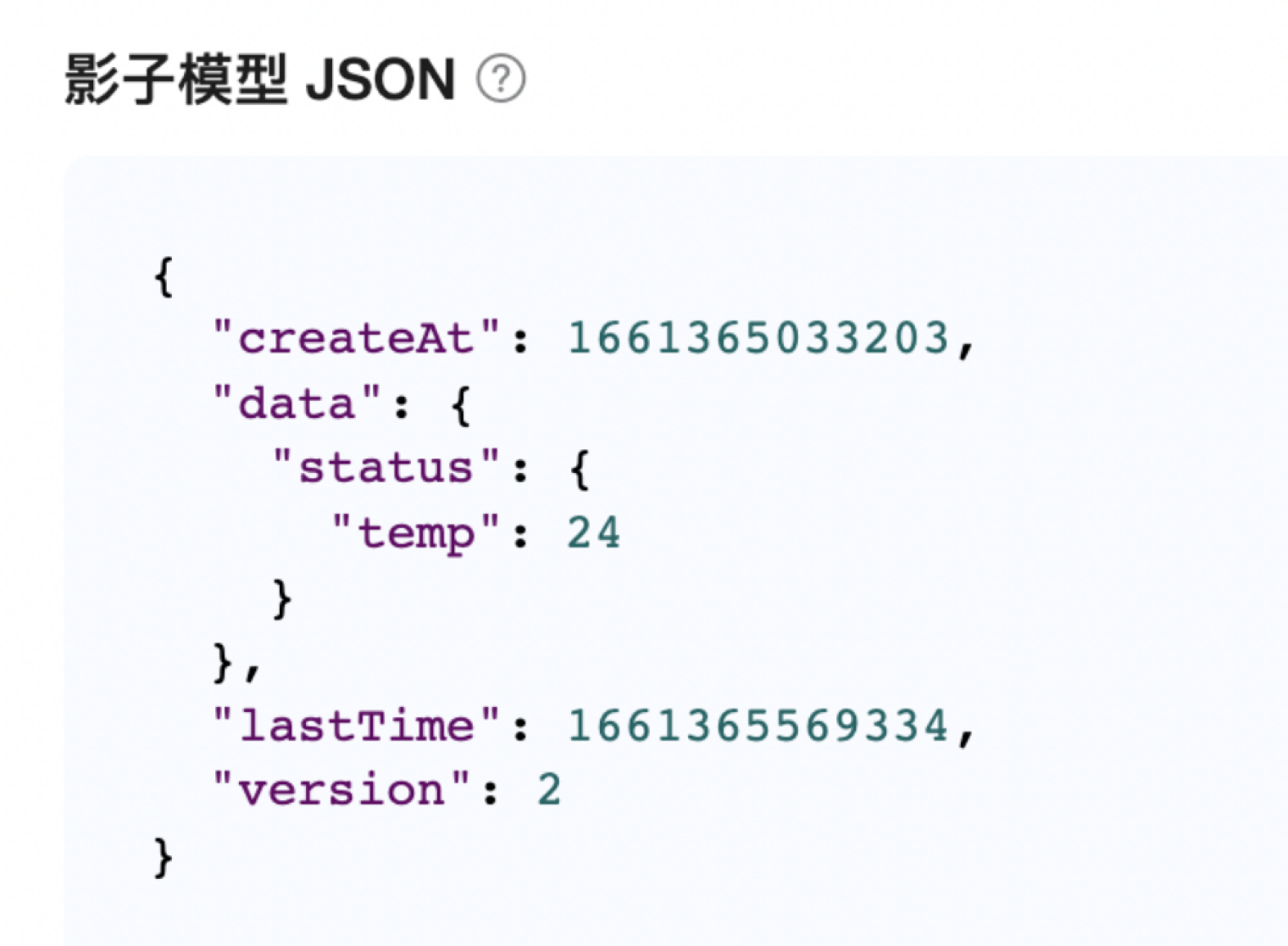 影子模型 JSON
