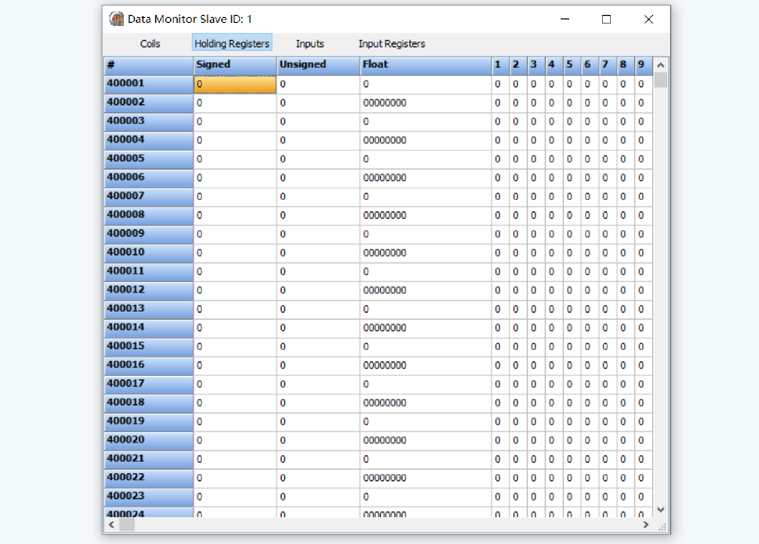 Select Holding Registers