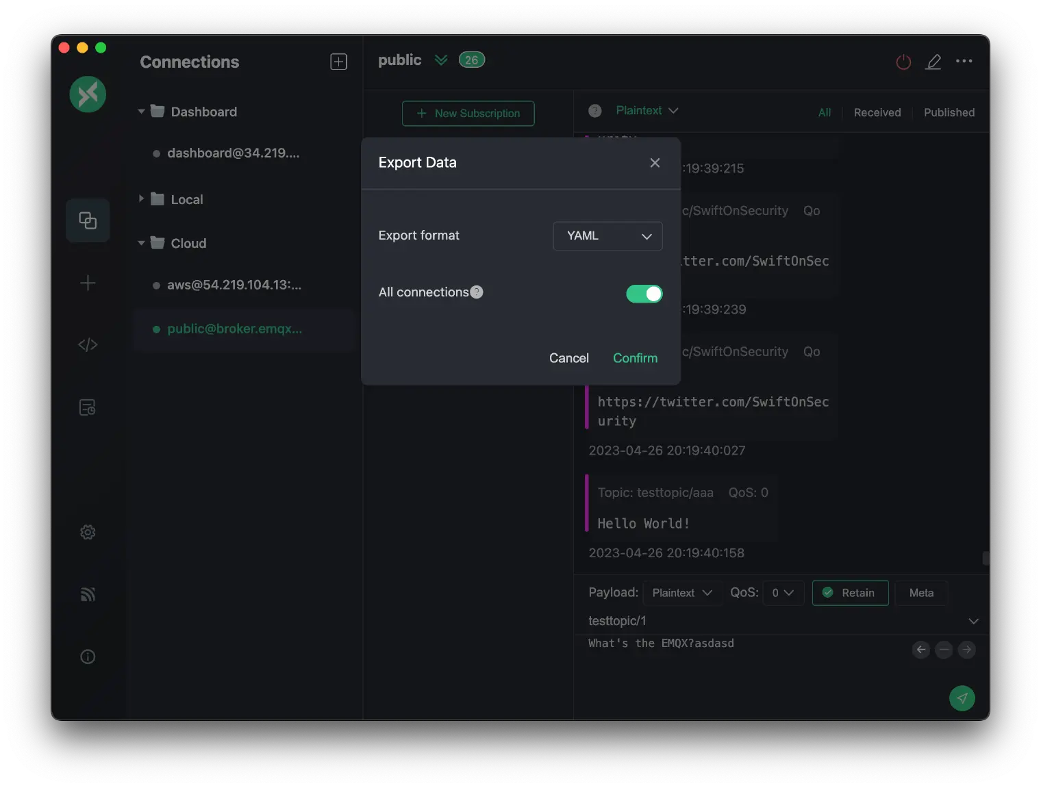 MQTT Client - MQTTX