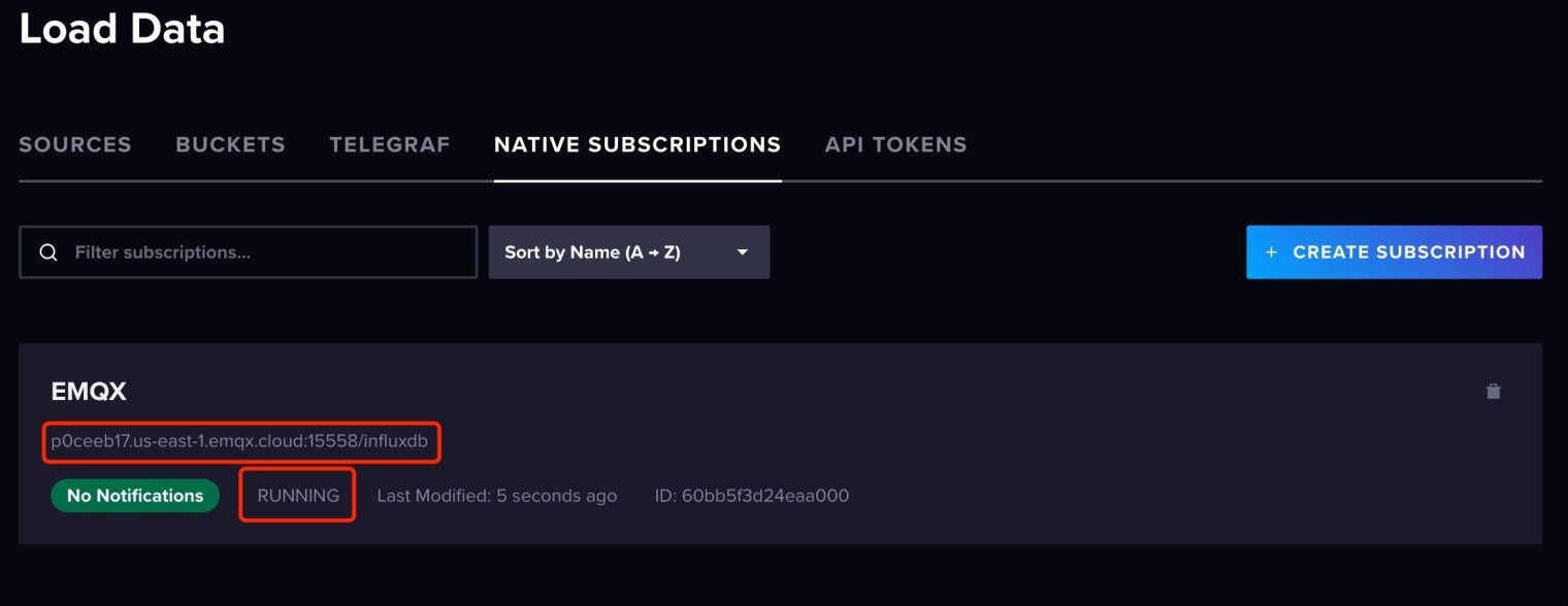 Native subscription is running