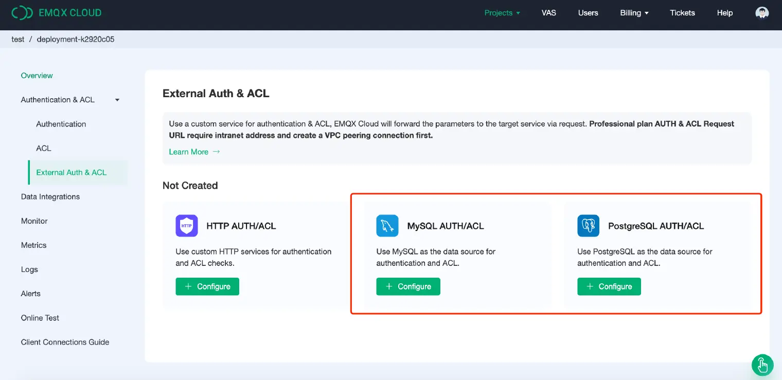 EMQX MySQL and PostgreSQL External Auth