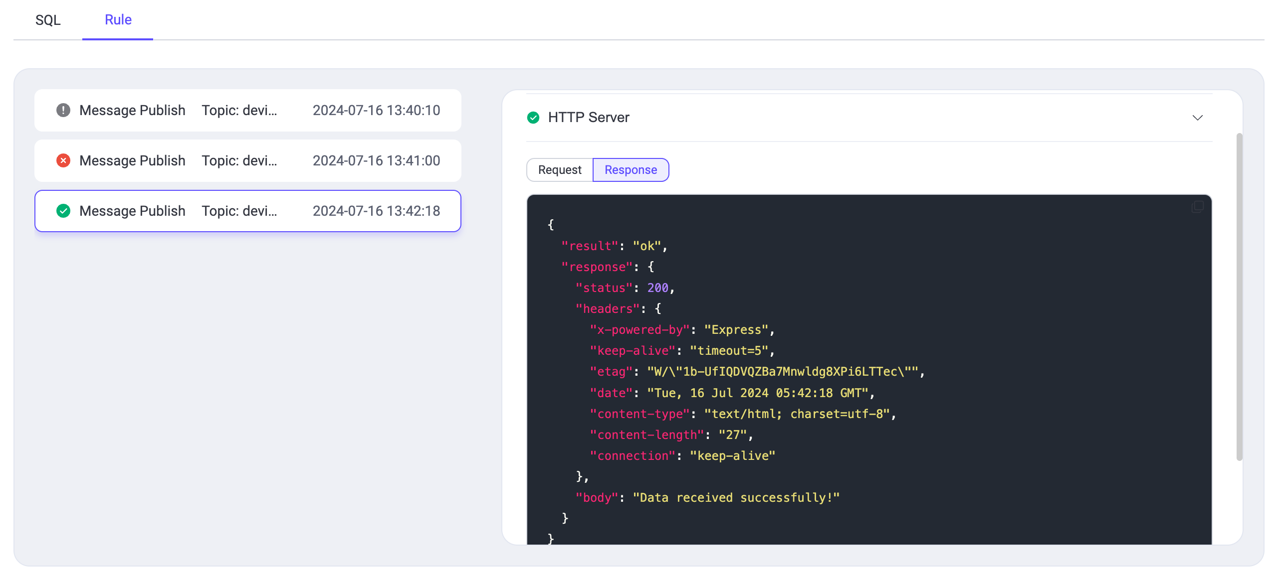 HTTP Service Console