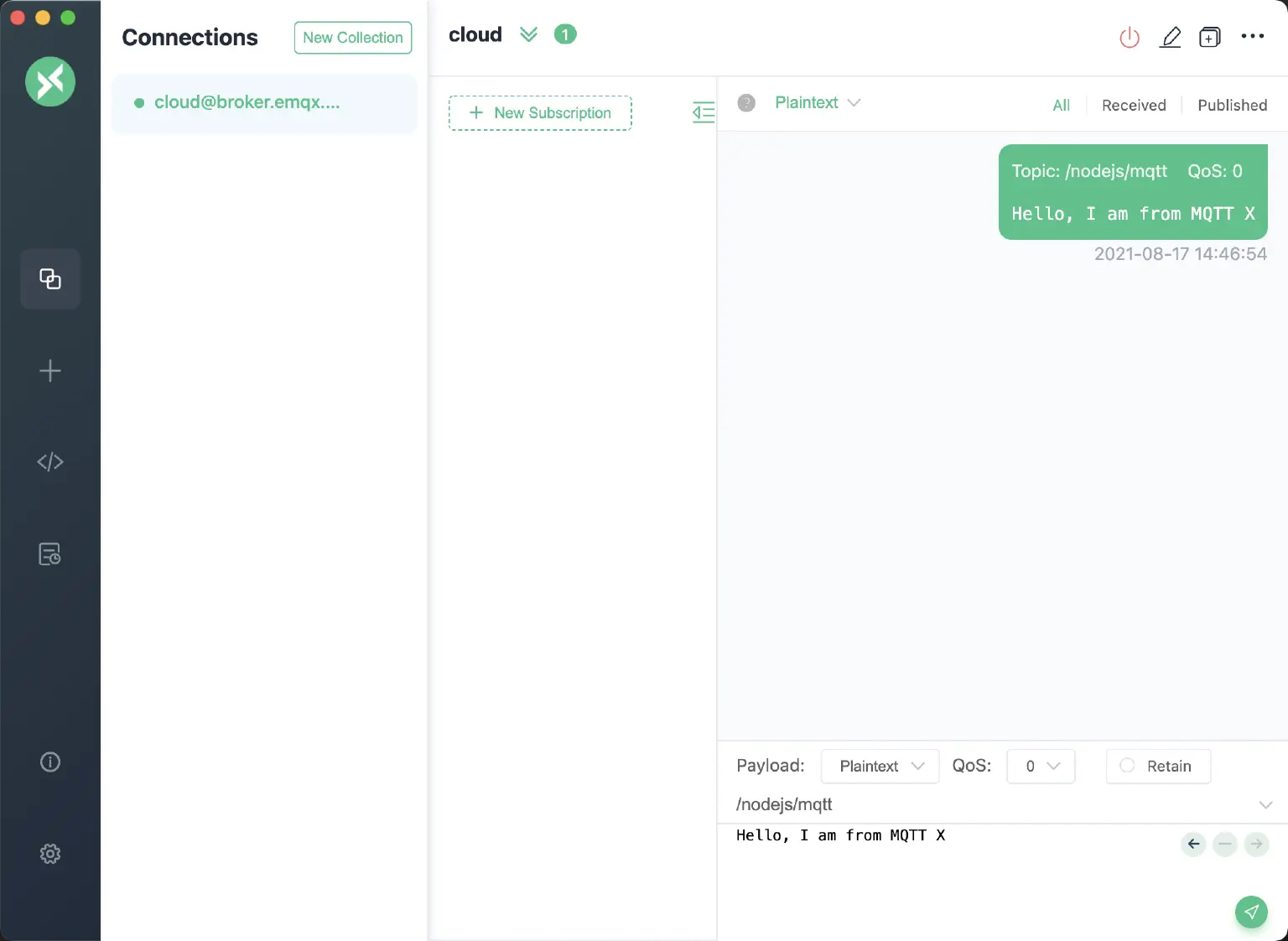 MQTT 5.0 Client Tool - MQTTX