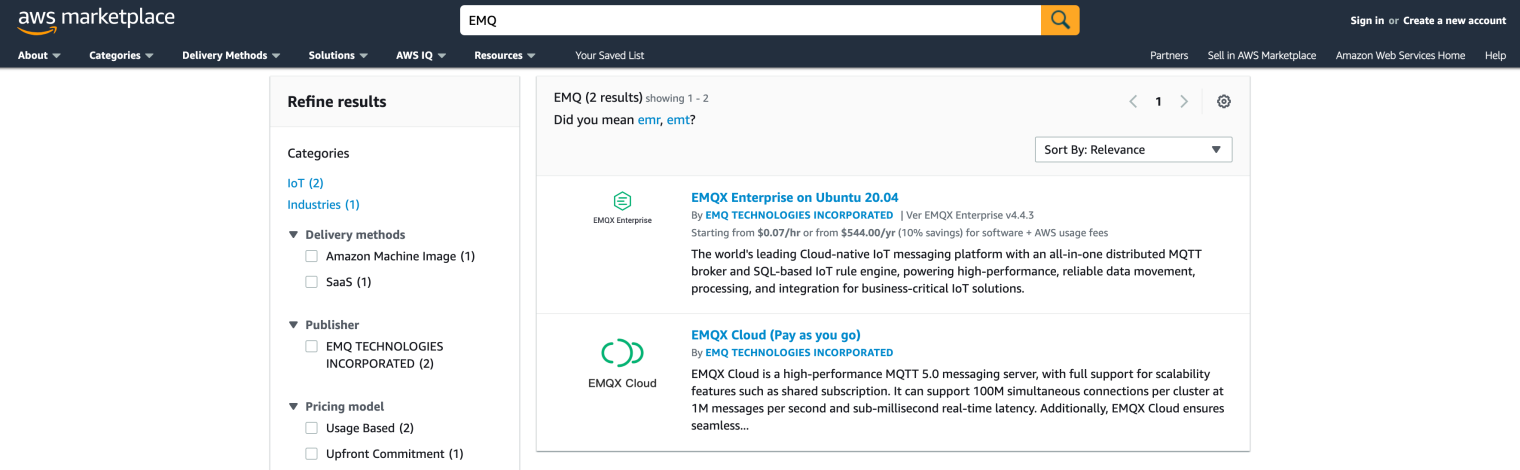EMQX Cloud & EMQX Enterprise on AWS