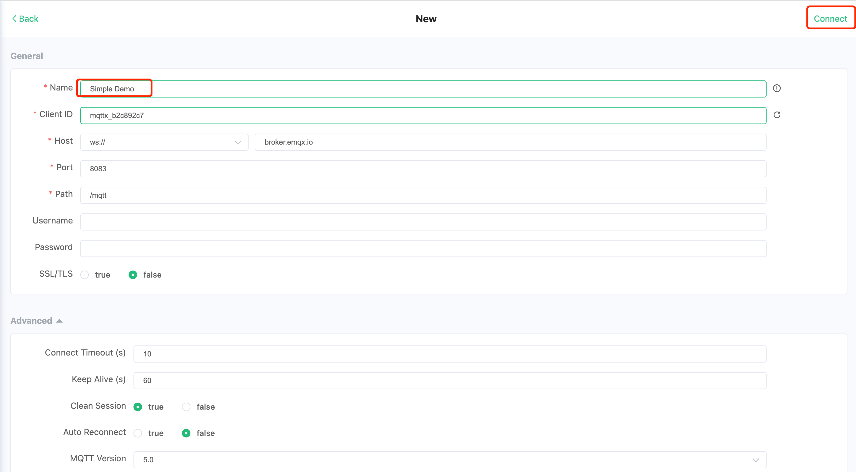 建立 MQTT 連接