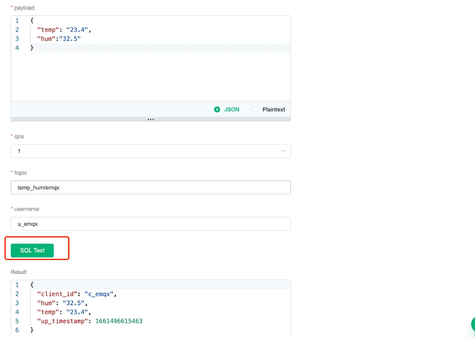 SQL test