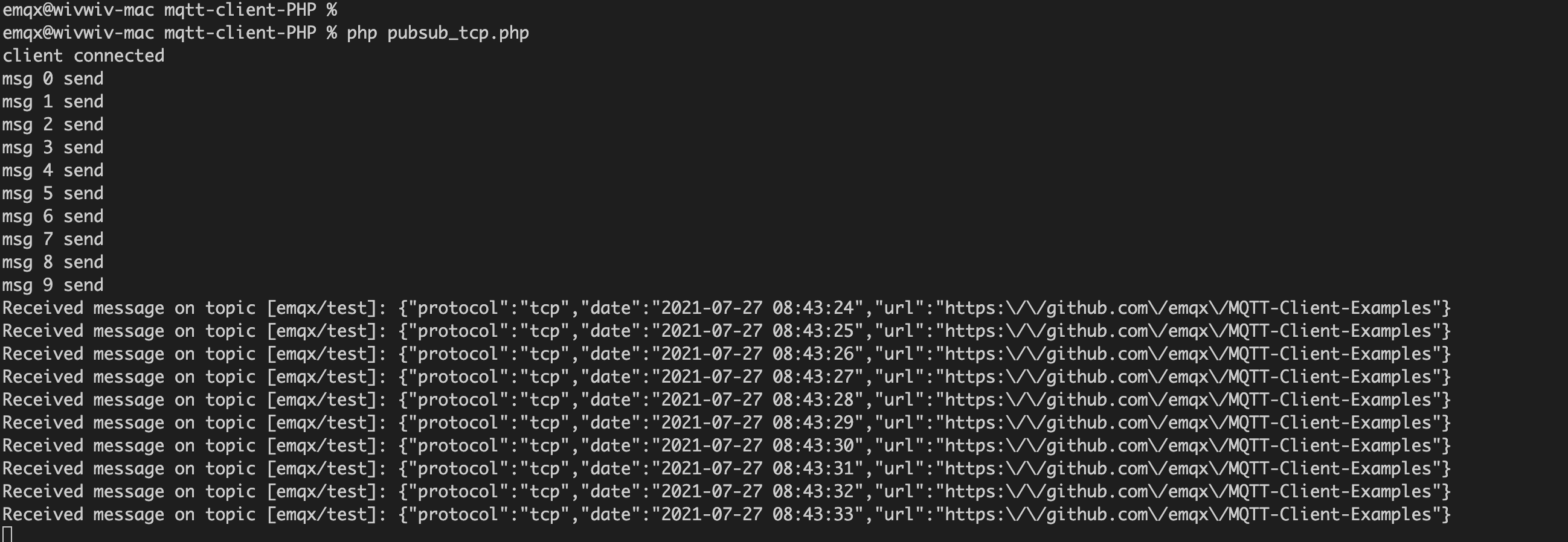 PHP MQTT Test