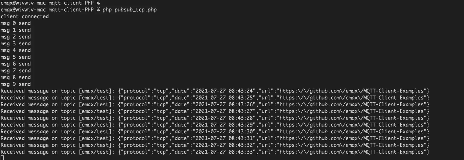 PHP MQTT 测试