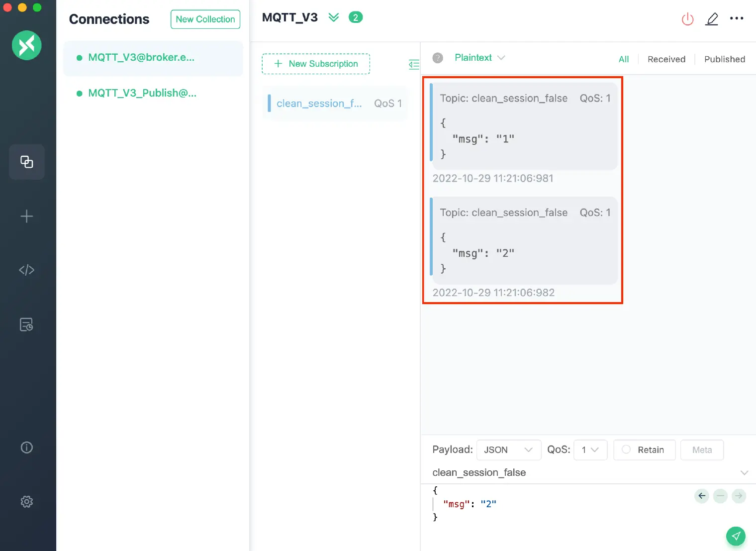 接收 MQTT 消息