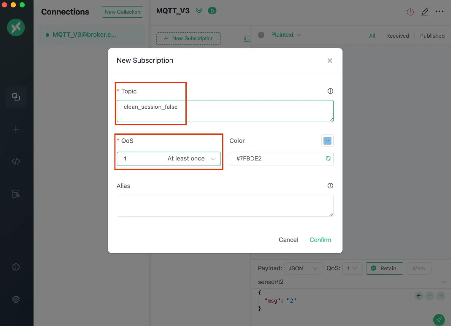 订阅 MQTT 主题