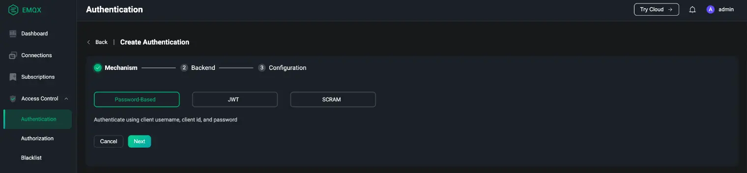 MQTT Authentication Password-Based