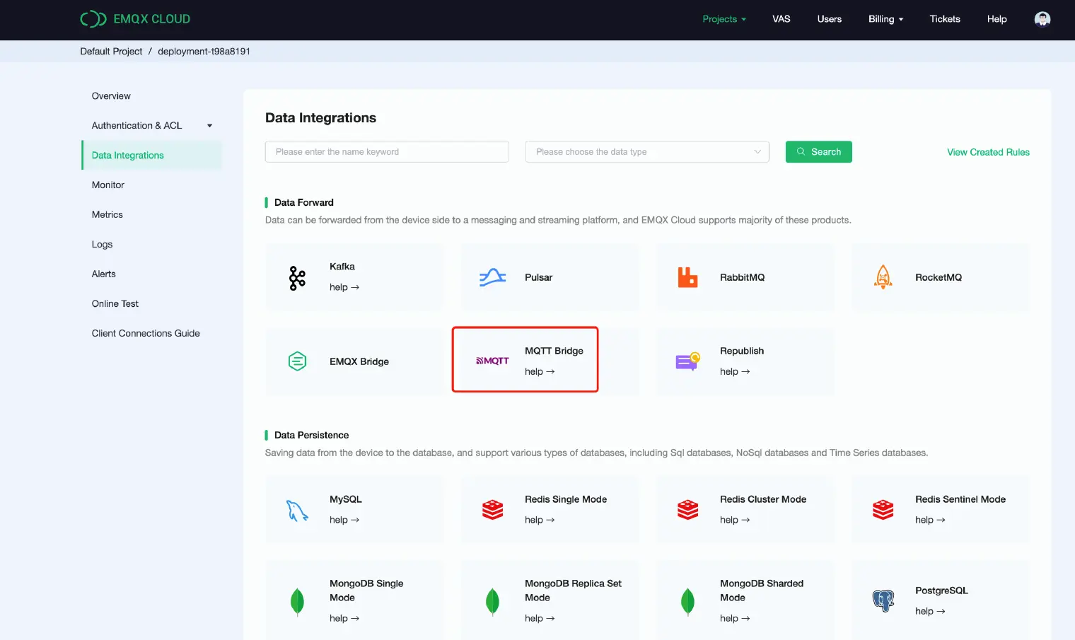 EMQX Cloud data integration