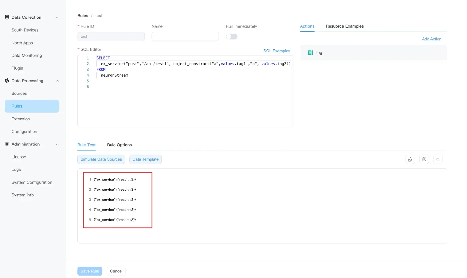 Using external service in rule