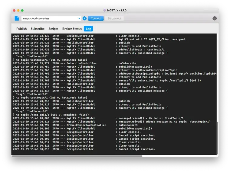 MQTT.fx log