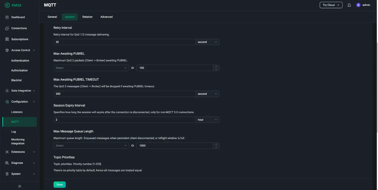 EMQX Dashboard