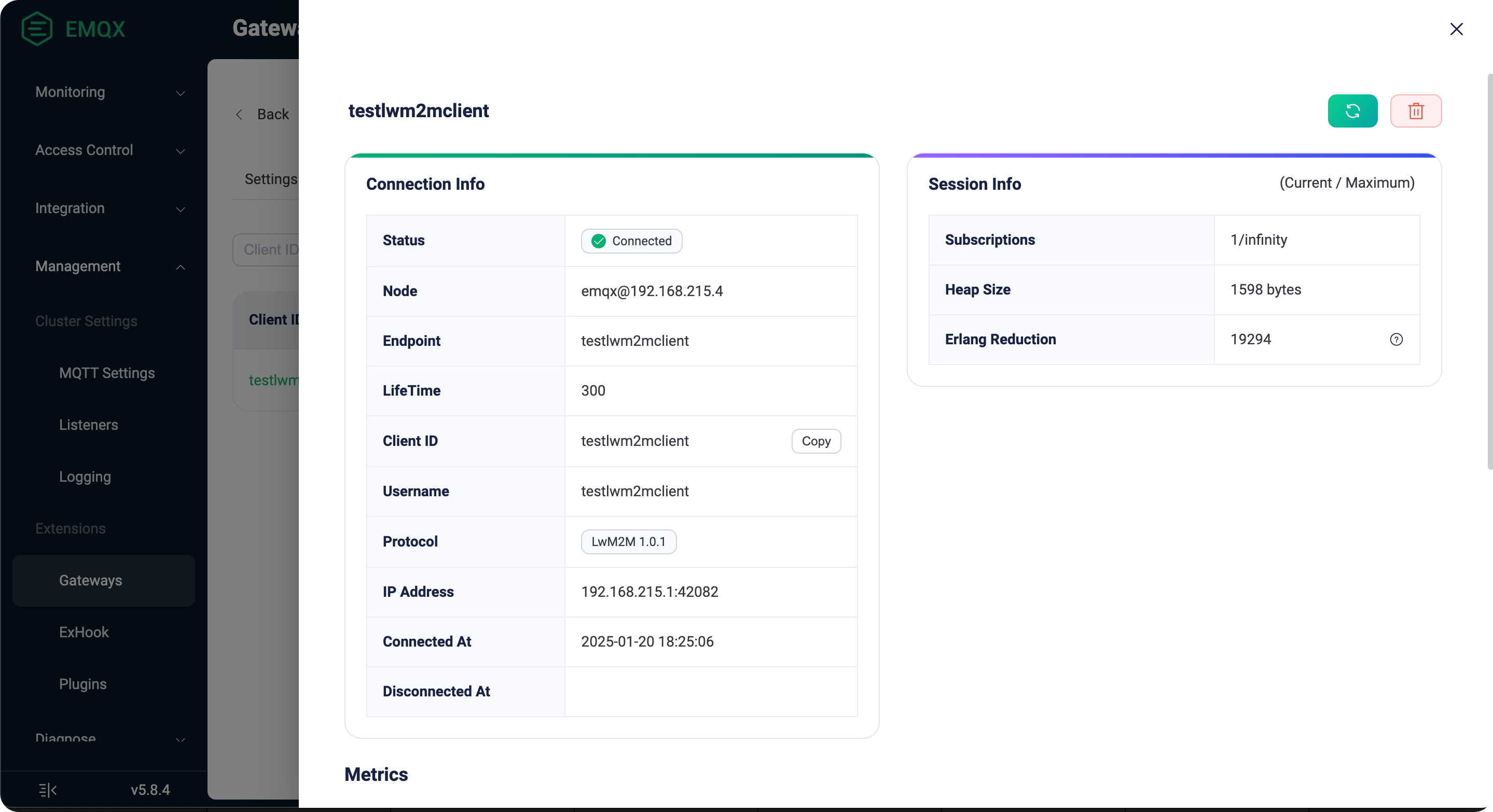 LwM2M Client Info