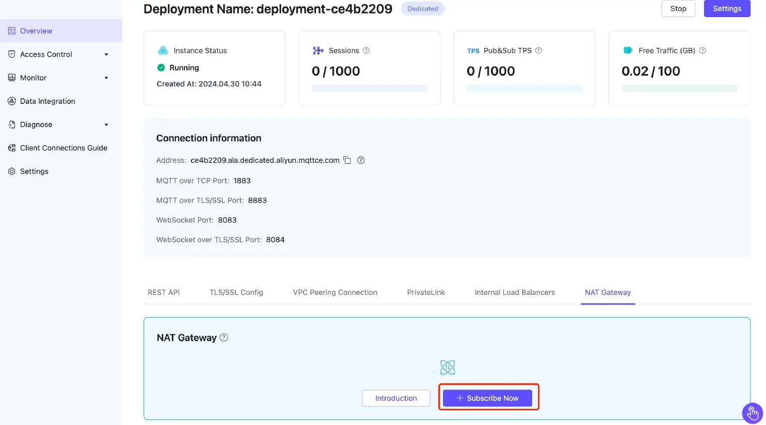 Enable NAT Gateway