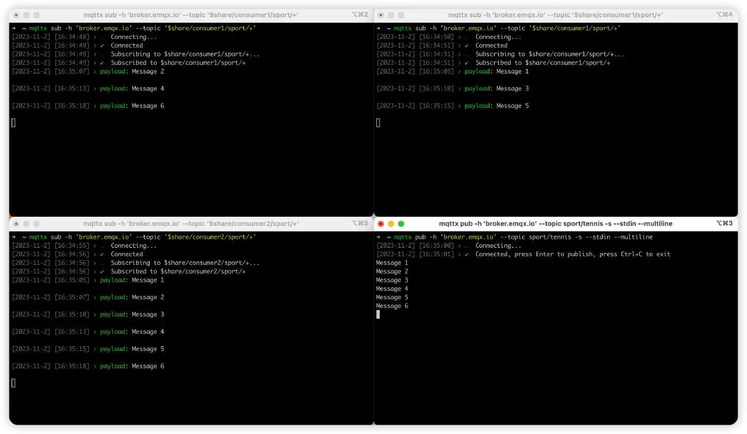 MQTT Shared Subscriptions Demo