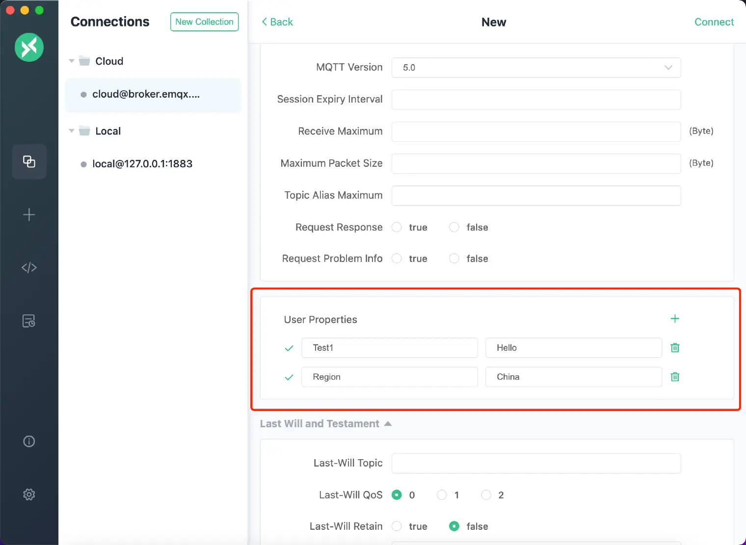 MQTT Client Connection