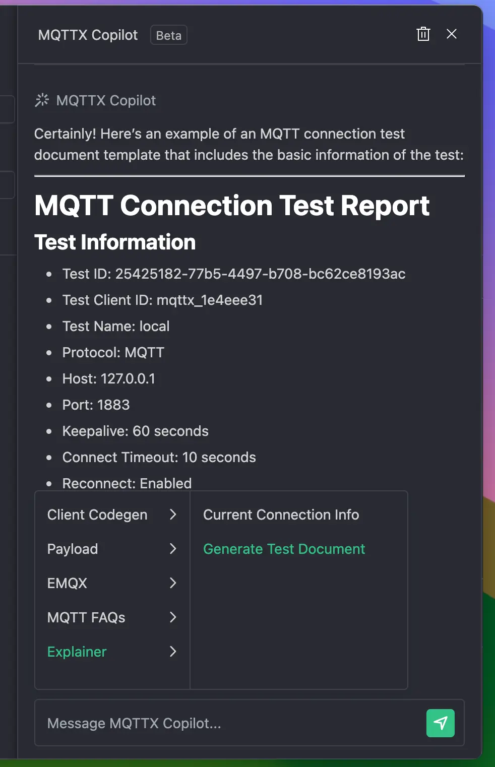 Test Documentation Generation