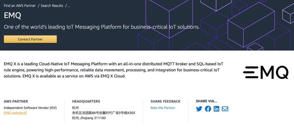 EMQ joined AWS Partner Network