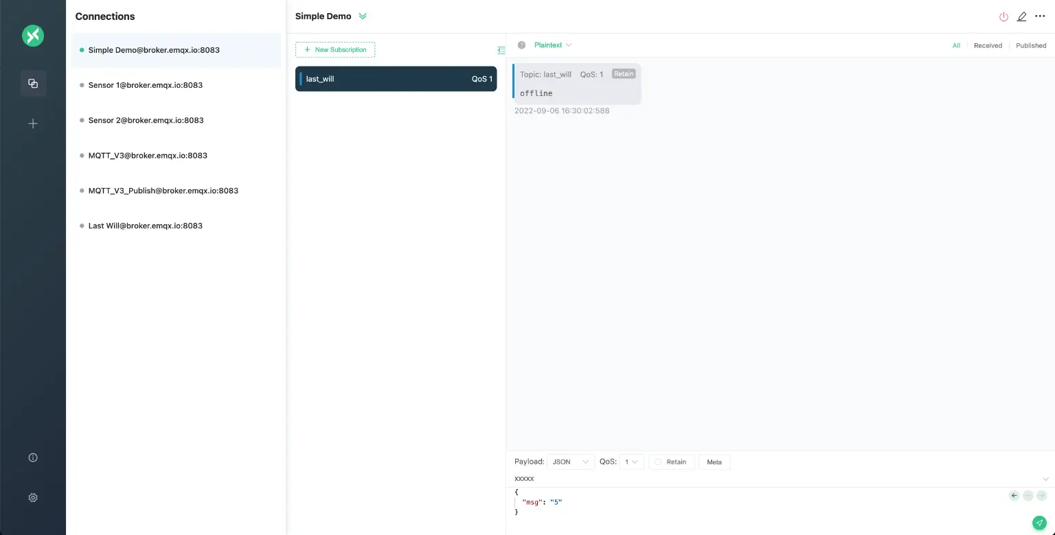MQTTラストウィル受信