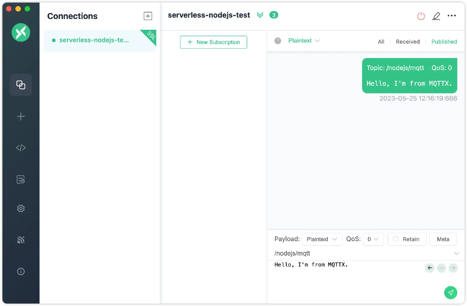 MQTT Client Tool - MQTTX